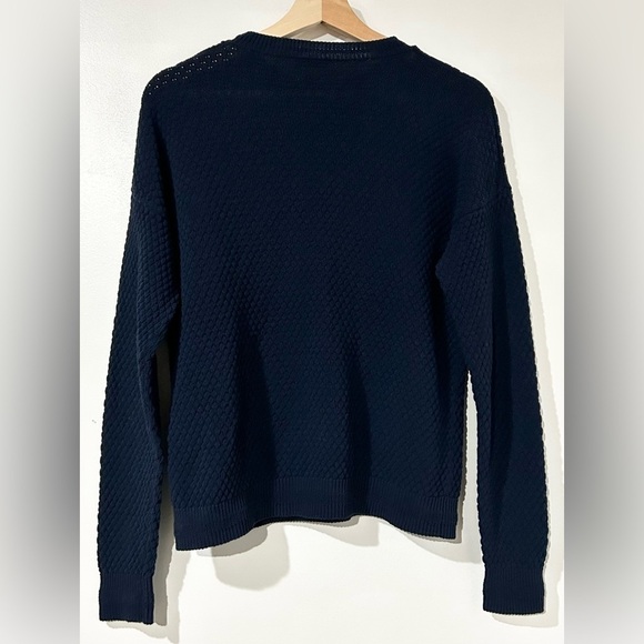 Joseph Honeycomb-Stitched Contrast Cotton-Blend Sweater Navy S - Picture 4 of 7
